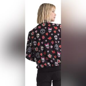 HeartSoul Black Scrub Jacket with Colorful Print.